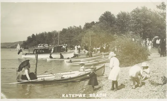 Katepwa Beach with boats and visitors