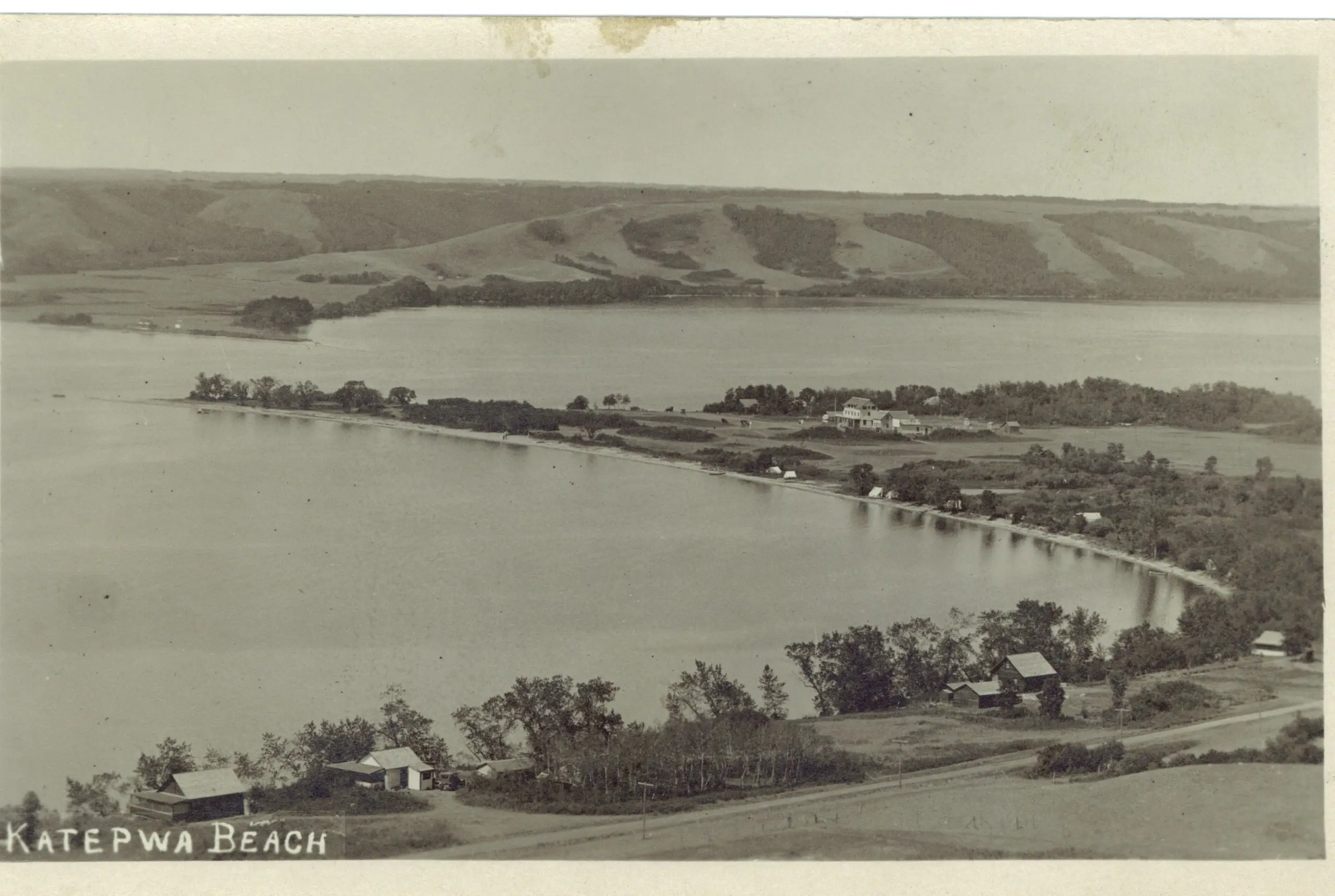 Katepwa Beach and lake from the hillside