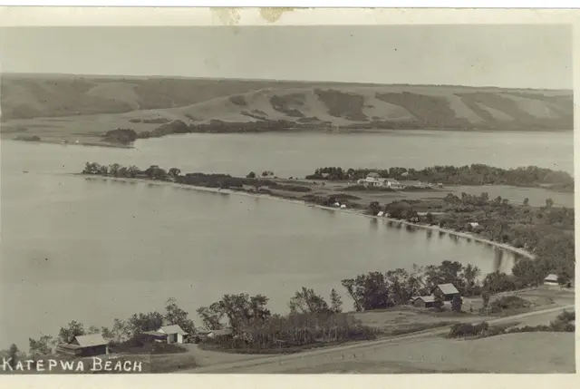 Katepwa Beach and lake from the hillside